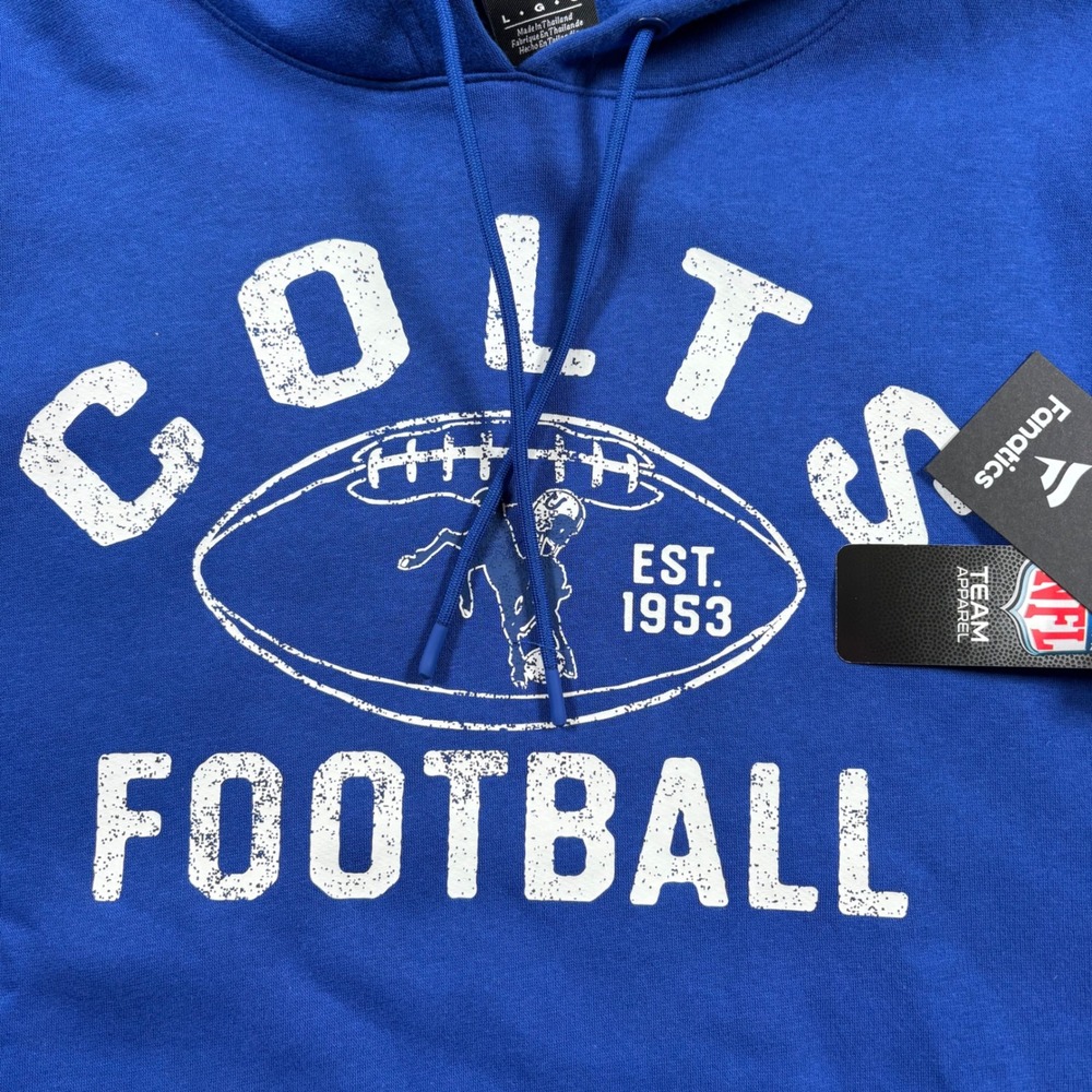 Fanatics NFL Indianapolis Colts Hoodie Mens Large Blue Football Sweatshirt NEW - Picture 4 of 10